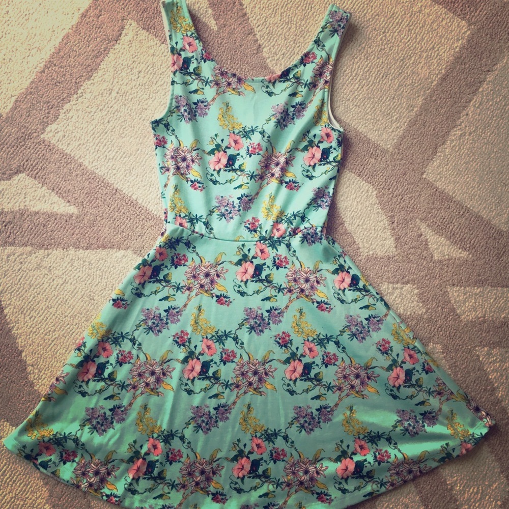 Divided floral mini dress